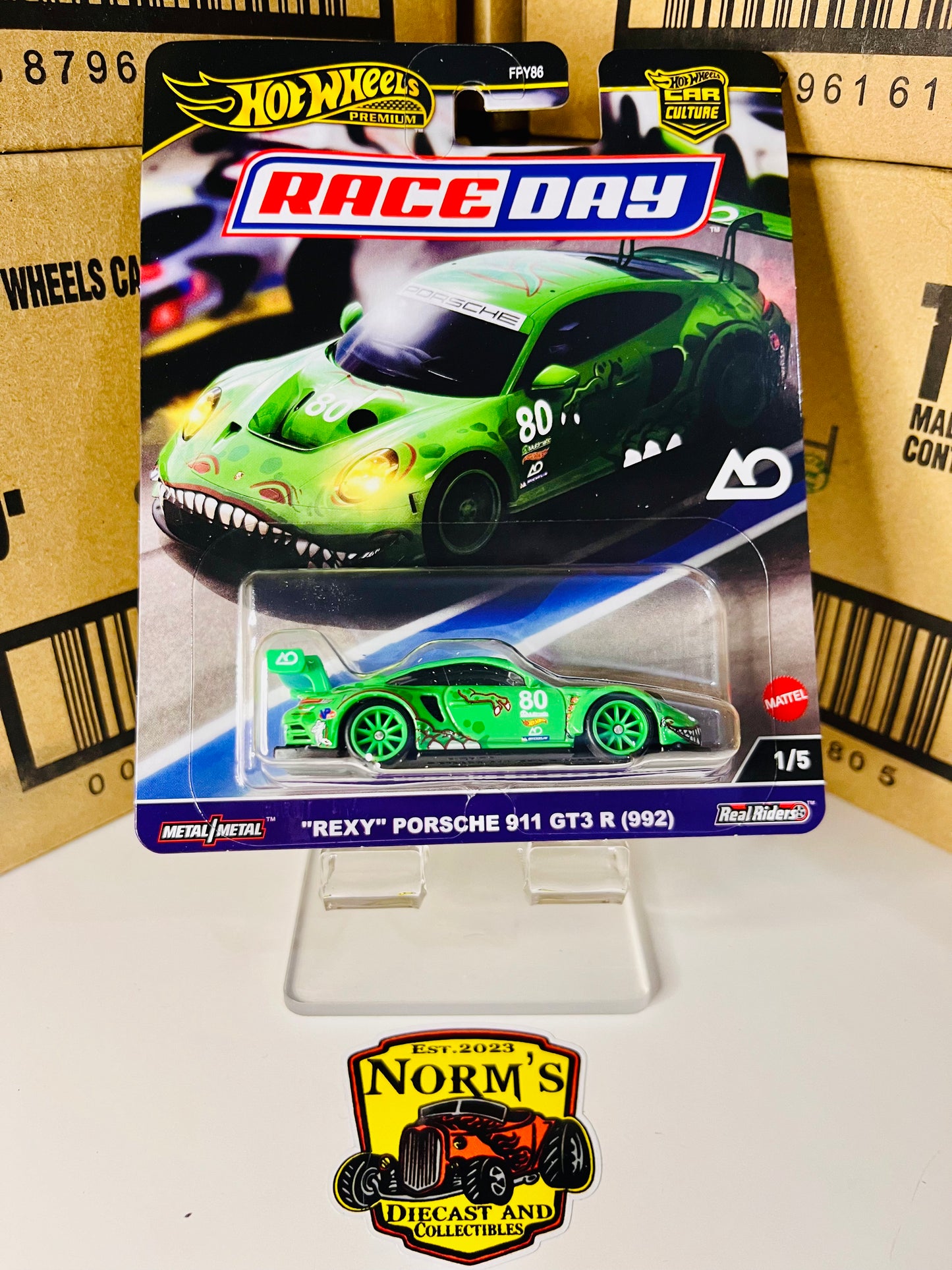 Hot Wheels Premium Pop Culture Race Day “Rexy” Porsche 911 GT3 R (992) 1/5